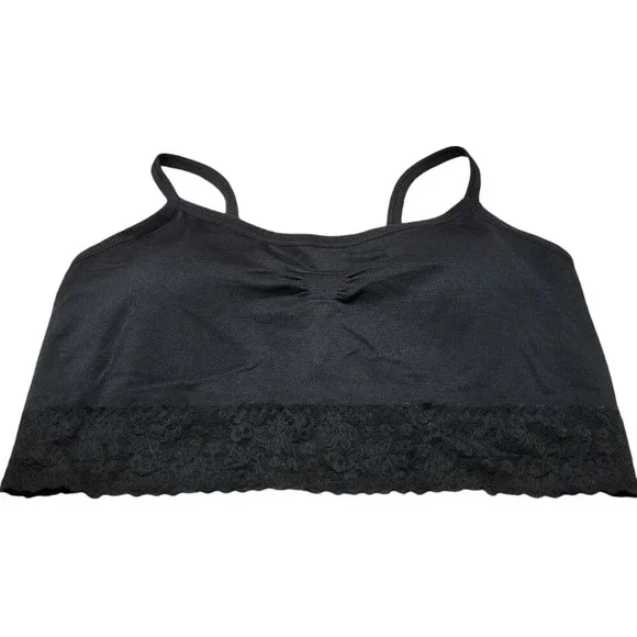 Torrid Curve Lightly Lined Black Seamless Lace Band Bralette Size 2 - Picture 4 of 7